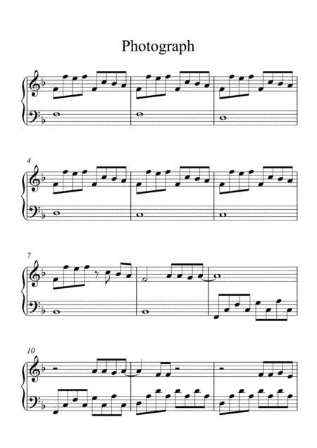 Photograph By Ed Sheeran Piano Solo For Intermediate Players Grade 4 Sheet Music