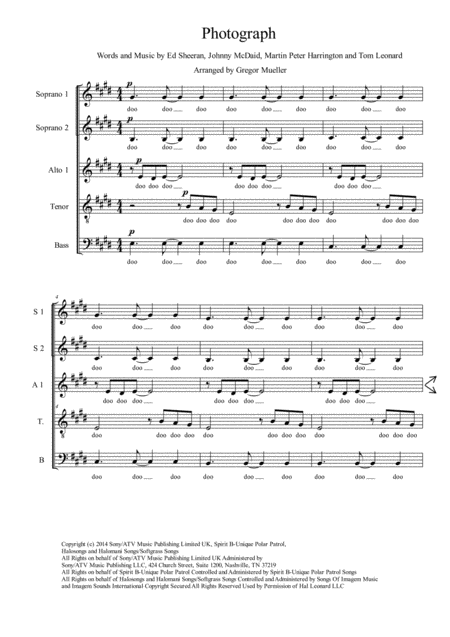 Free Sheet Music Photograph By Ed Sheeran Ssaatb