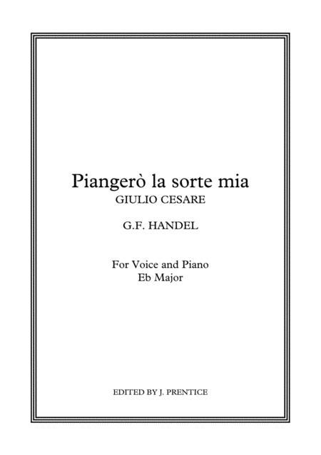 Pianger La Sorte Mia Giulio Cesare Eb Major Sheet Music