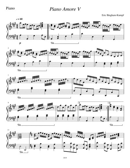 Free Sheet Music Piano Amore V