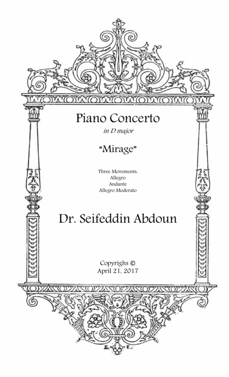 Piano Concerto In D Major Mirage Sheet Music