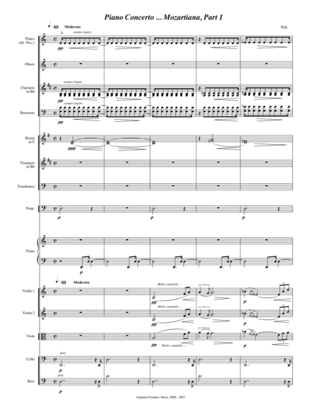 Piano Concerto Mozartiana 2007 For Piano Solo And Orchestra Sheet Music