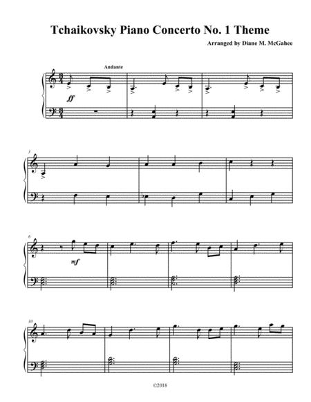 Free Sheet Music Piano Concerto No 1 Theme