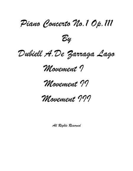 Piano Concerto No 1 Sheet Music