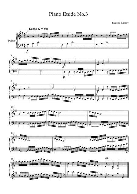 Piano Etude No 3 In G Major Sheet Music