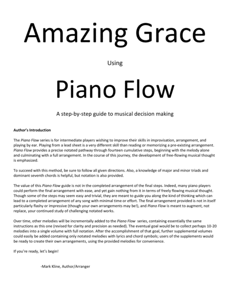 Piano Flow Amazing Grace A Step By Step Guide To Musical Decision Making Sheet Music