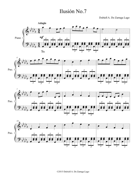 Free Sheet Music Piano Ilusion No 7