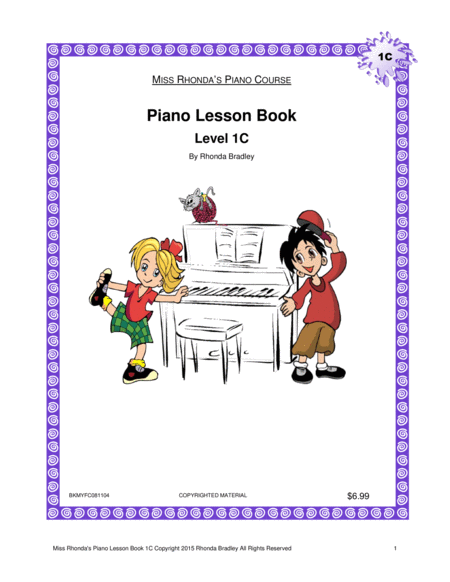 Piano Lesson Book 1c Miss Rhondas Piano Course For Kids Sheet Music