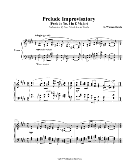 Free Sheet Music Piano Prelude No 1