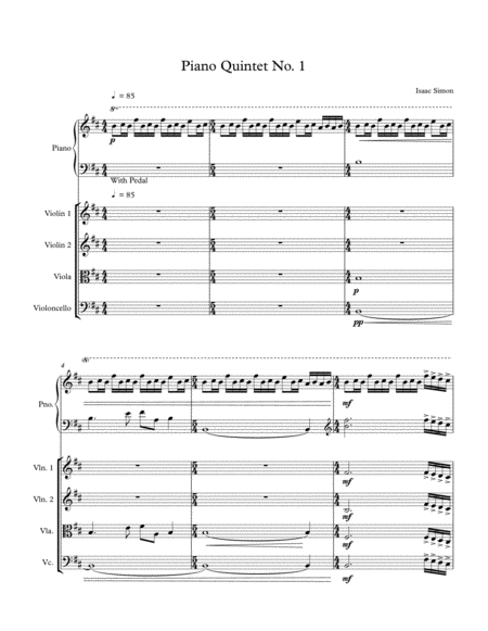 Piano Quintet No 1 Sheet Music