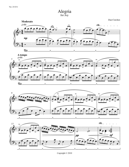 Free Sheet Music Piano Solo Alegria