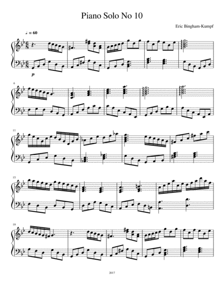 Piano Solo No 10 Sheet Music