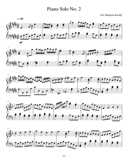 Free Sheet Music Piano Solo No 2