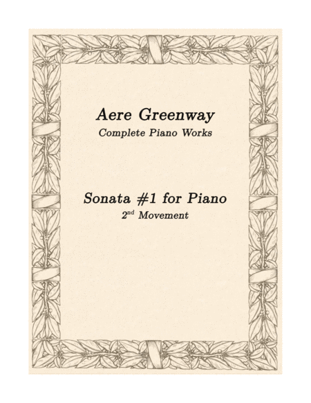 Piano Sonata 2nd Movement Sheet Music