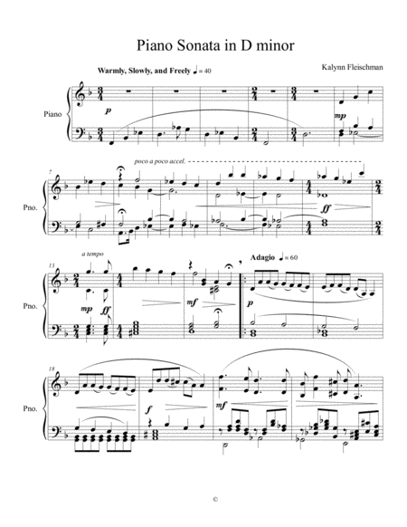 Piano Sonata In D Minor Sheet Music