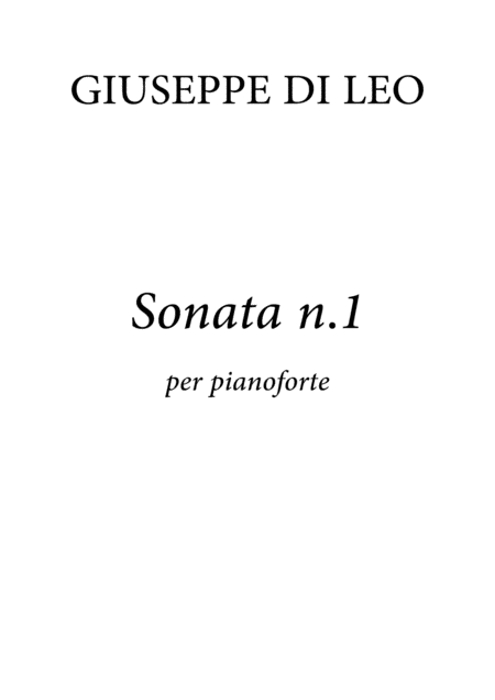 Piano Sonata N 1 Sheet Music