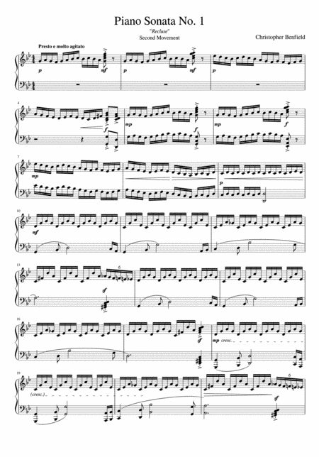 Piano Sonata No 1 Recluse Second Movement Sheet Music