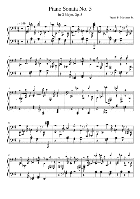 Free Sheet Music Piano Sonata No 5 In G Major Op 5