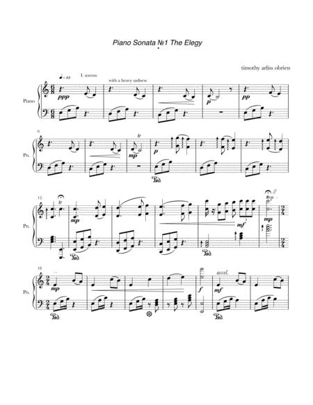 Free Sheet Music Piano Sonata One The Elegy