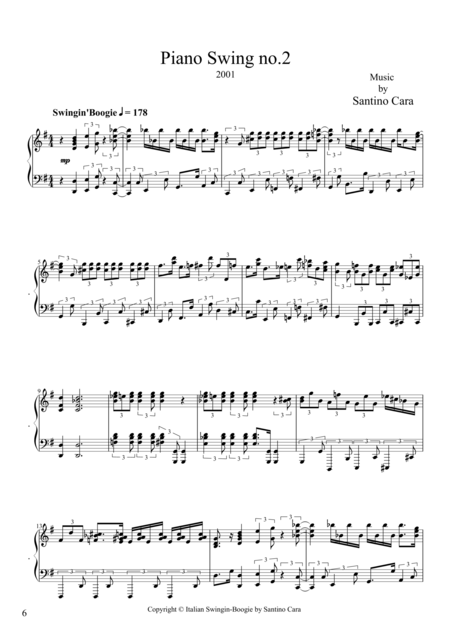 Free Sheet Music Piano Swing No 2