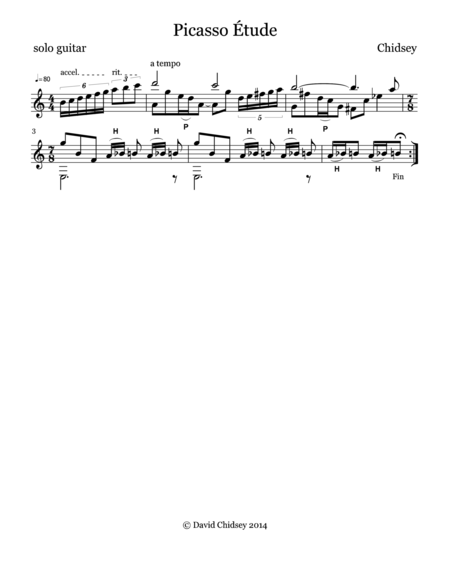 Picasso Etude Sheet Music