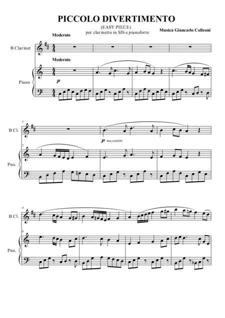 Piccolo Divertimento Easy Piece Sheet Music