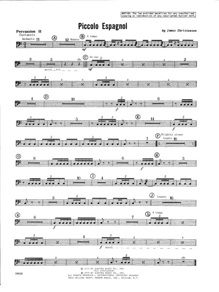 Free Sheet Music Piccolo Espagnol Percussion 2