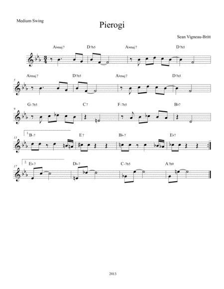 Free Sheet Music Pierogi