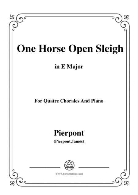 Free Sheet Music Pierpont Jingle Bells The One Horse Open Sleigh In E Major For Quatre Chorales