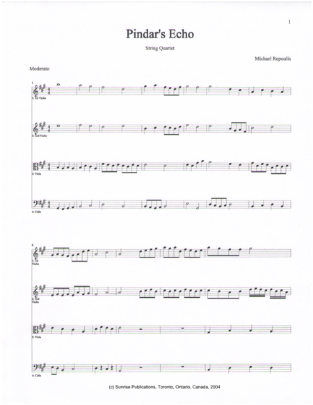 Free Sheet Music Pindars Echo