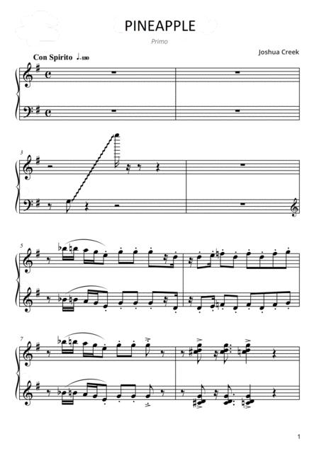 Pineapple Piano Duet For Two Pianos Sheet Music