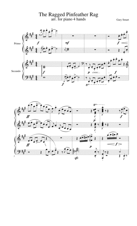 Free Sheet Music Pinfeather Rag