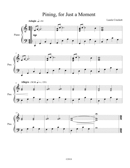 Pining For Just A Moment Sheet Music