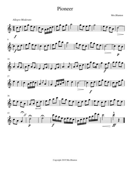 Free Sheet Music Pioneer