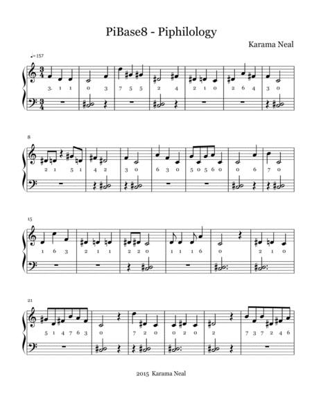 Free Sheet Music Piphilology Pi Base 8