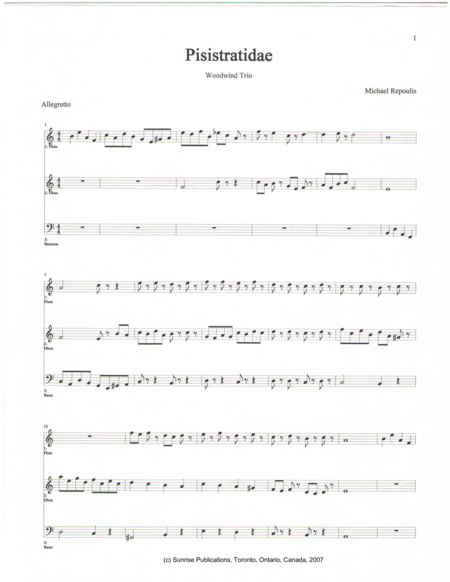 Free Sheet Music Pisistratidae