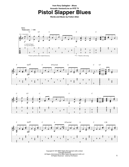 Pistol Slapper Blues Sheet Music