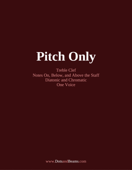 Pitch Only Treble Clef Sight Reading Exercise Book Sheet Music