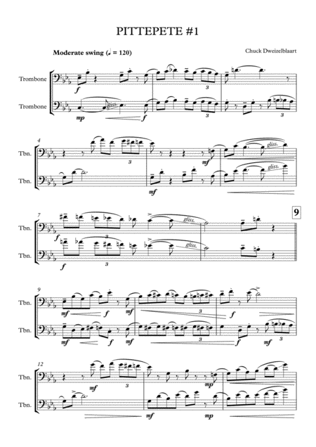 Free Sheet Music Pittepete Trombone Duet