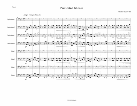 Pizzicato Ostinato From Symphony No 4 Arranged For Tuba Ensemble Sheet Music