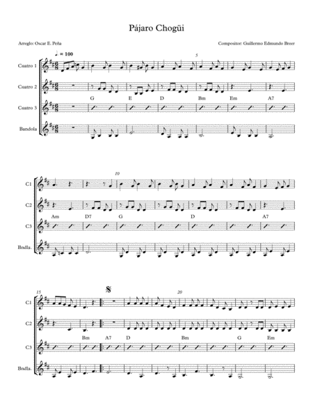 Free Sheet Music Pjaro Chogi