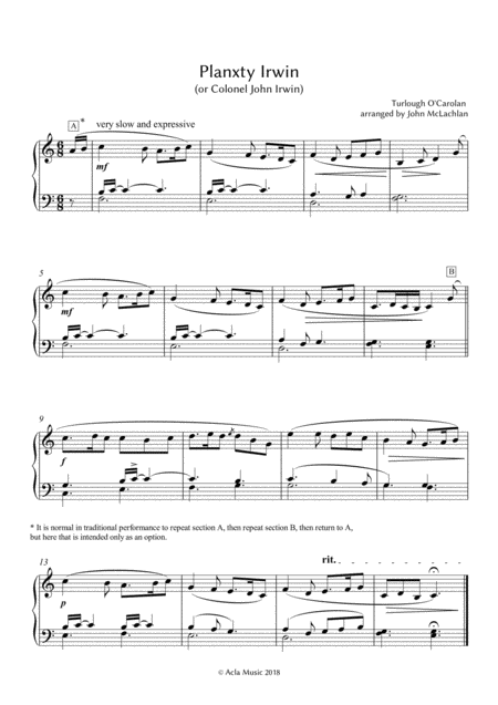 Free Sheet Music Planxty Irwin