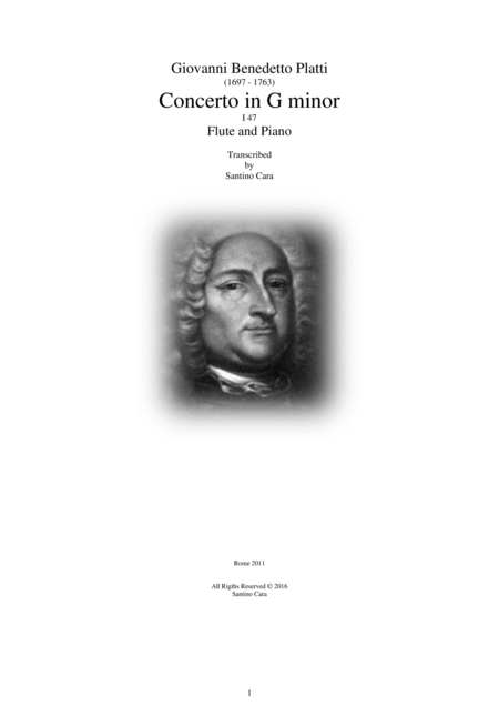 Free Sheet Music Platti Concerto In G Minor I 47b For Oboe And Piano