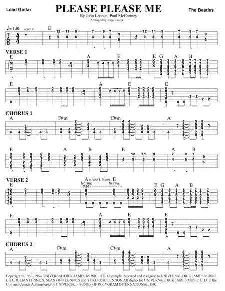 Please Please Me Guitar Tab Sheet Music