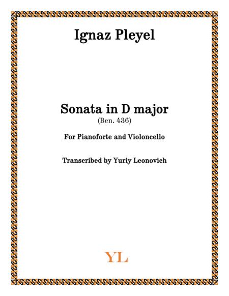 Pleyel Sonata For Pianoforte And Violoncello Ben 436 Transcribed By Yuriy Leonovich Sheet Music