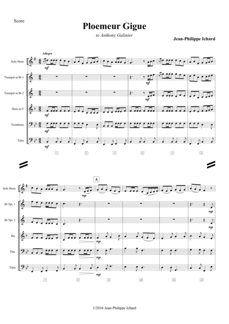 Ploemeur Gigue Score Parts Sheet Music