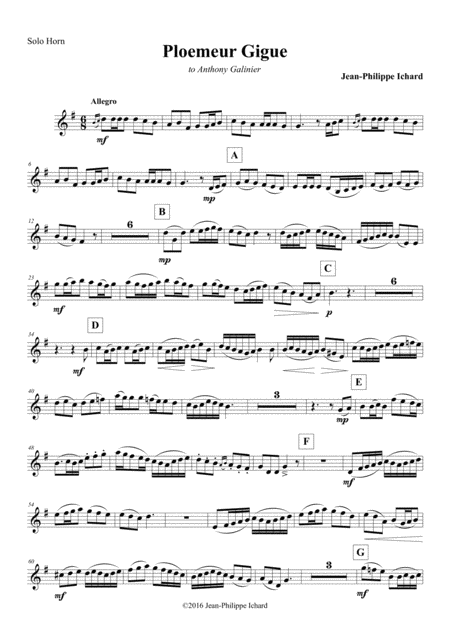 Ploemeur Gigue Solo Tenor Part Sheet Music