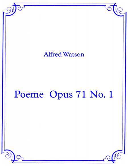 Free Sheet Music Poeme Opus 71 No 1