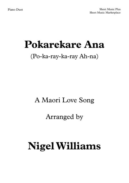 Pokarekare Ana A Maori Love Song For Piano Duet Sheet Music