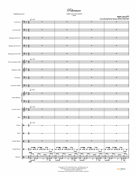 Free Sheet Music Policeman Chicago Full Score Set Of Parts